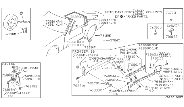 1986 Nissan 300ZX Screw-Tapping Diagram for 08543-4085A