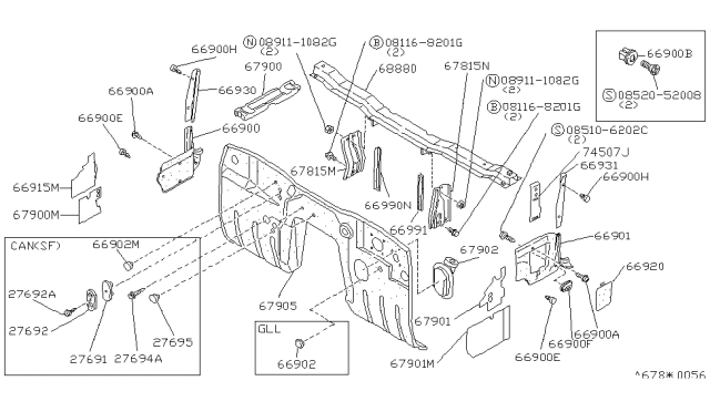 1988 Nissan 300ZX Dash Trimming & Fitting Diagram