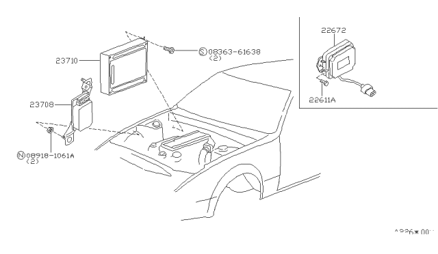 1985 Nissan 300ZX Engine Control Module Assembly Diagram for 23710-01P61