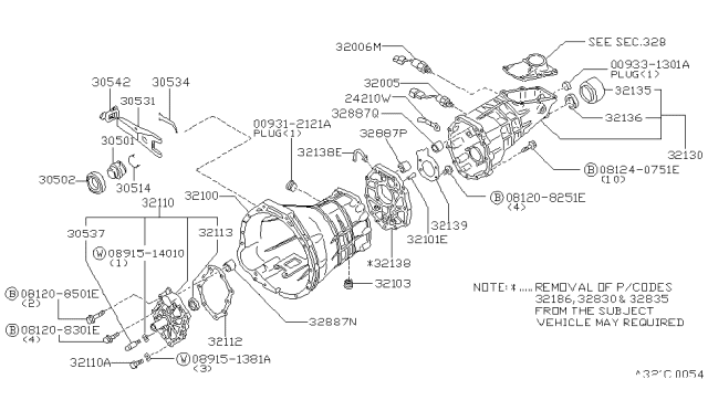1989 Nissan 300ZX Transmission Case & Clutch Release Diagram 2