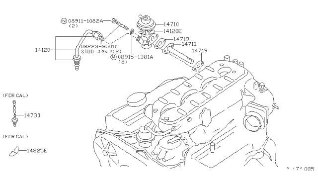 1986 Nissan 300ZX EGR Parts - Diagram 1