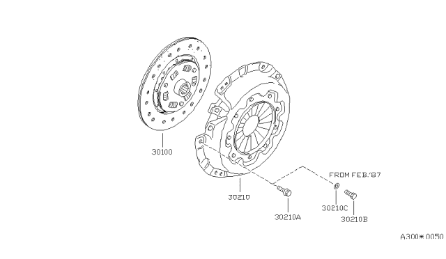 1989 Nissan 300ZX Disc Assy-Clutch Diagram for 30100-22P60
