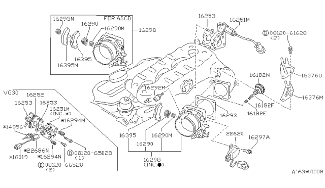 1987 Nissan 300ZX Throttle Chamber Diagram