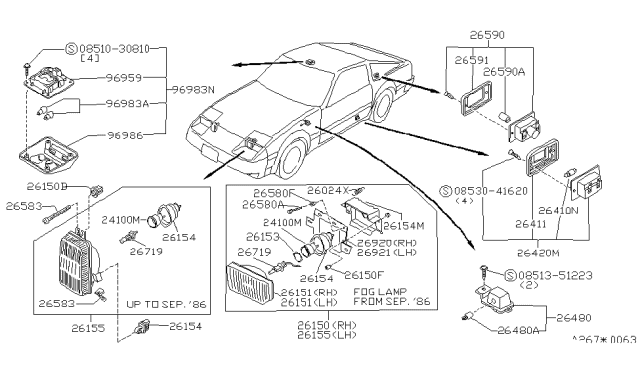 1984 Nissan 300ZX Lamps (Others) Diagram