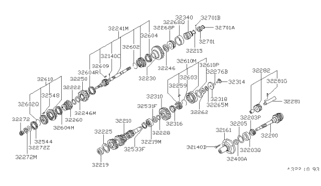 1985 Nissan 300ZX Ring-Snap Diagram for 32228-20101
