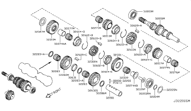 2011 Nissan Altima Ring-Snap,Input Gear Diagram for 32204-8H514