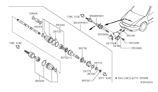 2011 Nissan Altima RETAINER Bearing Diagram for 39776-JA11A