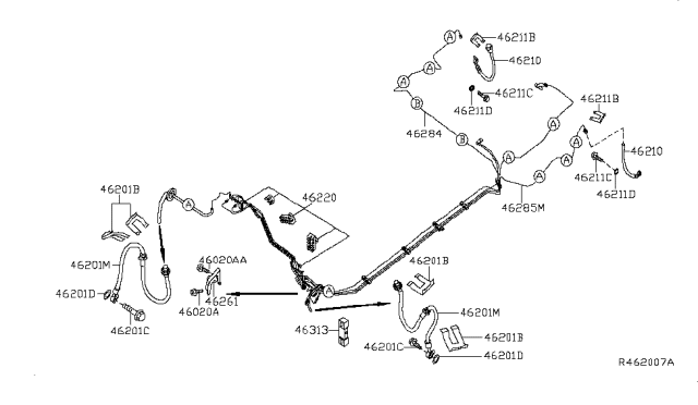 2011 Nissan Altima Brake Piping & Control Diagram 2