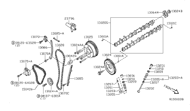 2009 Nissan Altima TENSIONER Chain Diagram for 13070-9N00A