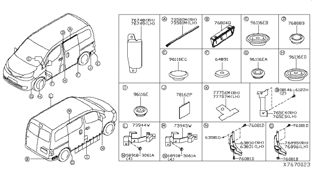 2018 Nissan NV Body Side Fitting Diagram 2