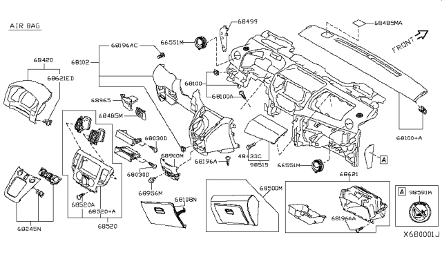 2016 Nissan NV Instrument Panel,Pad & Cluster Lid Diagram 3