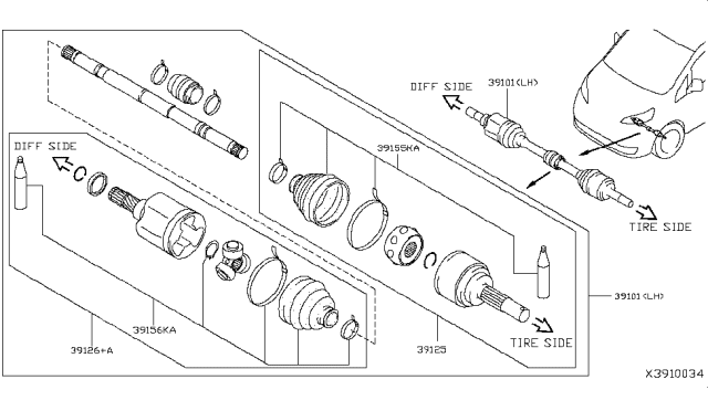 2017 Nissan NV Front Drive Shaft (FF) Diagram 5