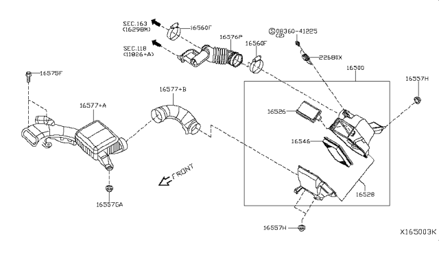 2019 Nissan NV Air Cleaner Diagram