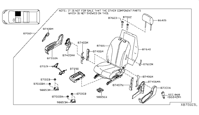2016 Nissan NV Controller Assembly-OCCUPANT S Diagram for 98856-3LN0A