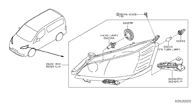 2018 Nissan NV Headlamp Diagram 1