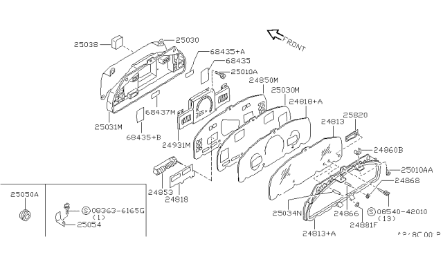 1993 Nissan Sentra Instrument Meter & Gauge Diagram 2