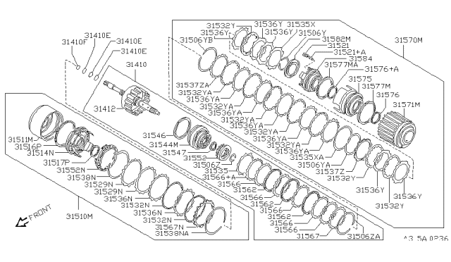 1993 Nissan Sentra Plate-Retaining Diagram for 31567-31X75