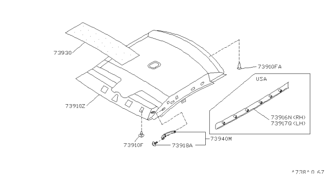 1993 Nissan Sentra Roof Trimming Diagram 4