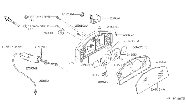 1991 Nissan Sentra Instrument Meter & Gauge Diagram 6