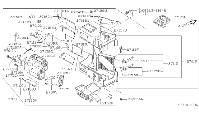 1993 Nissan Sentra Heater & Blower Unit Diagram 2
