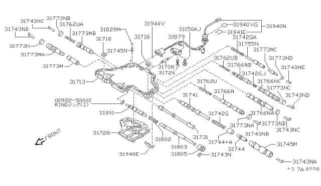 1992 Nissan Sentra Plug Diagram for 31307-31X00