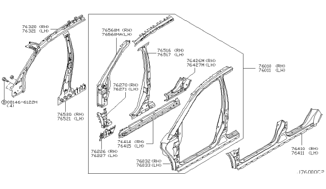 2004 Nissan Murano Body Side Panel Diagram 1