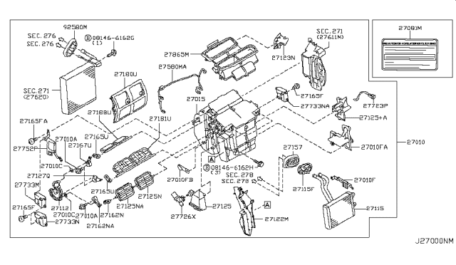 2004 Nissan Murano Mode Actuator Assembly Diagram for 27731-CA000