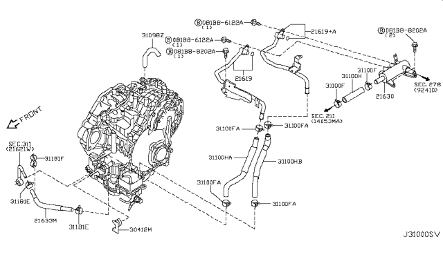 2003 Nissan Murano Auto Transmission,Transaxle & Fitting Diagram 6