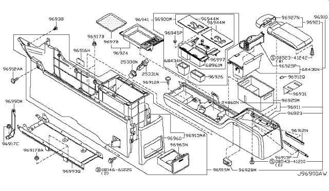 2006 Nissan Murano Console Box Diagram 2