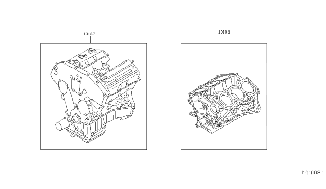 2007 Nissan Murano Bare & Short Engine Diagram