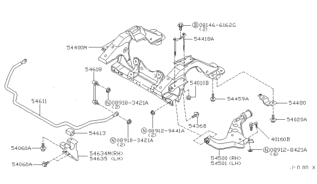 2004 Nissan Pathfinder Front Suspension - Diagram 2