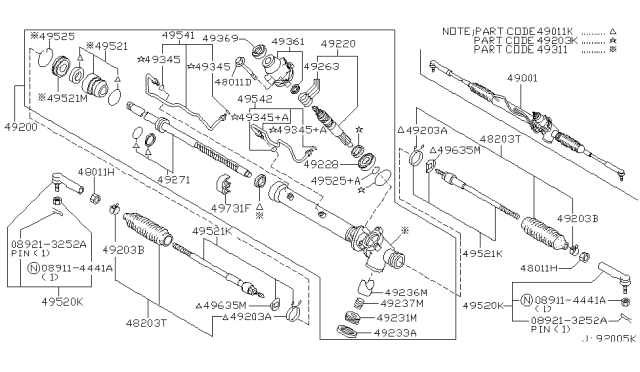 2004 Nissan Pathfinder Socket Kit-Tie Rod,Outer Diagram for 48520-0P726