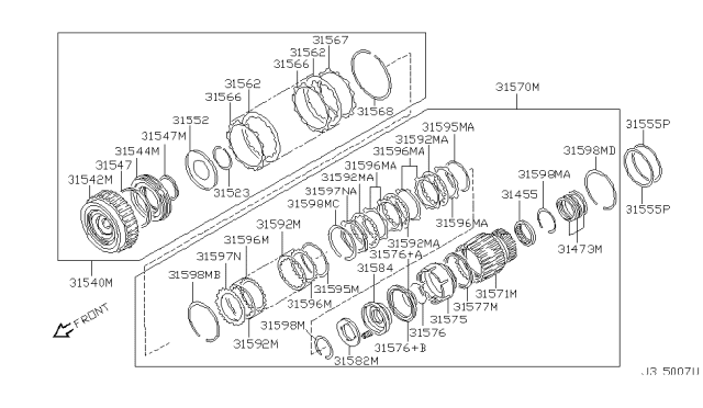 2001 Nissan Pathfinder Clutch & Band Servo Diagram 15