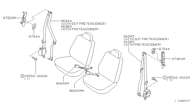 1997 Nissan Pathfinder Front Seat Belt Diagram