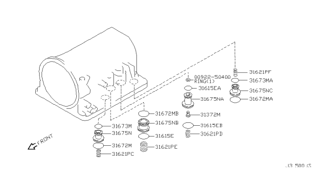 2002 Nissan Pathfinder Clutch & Band Servo - Diagram 3
