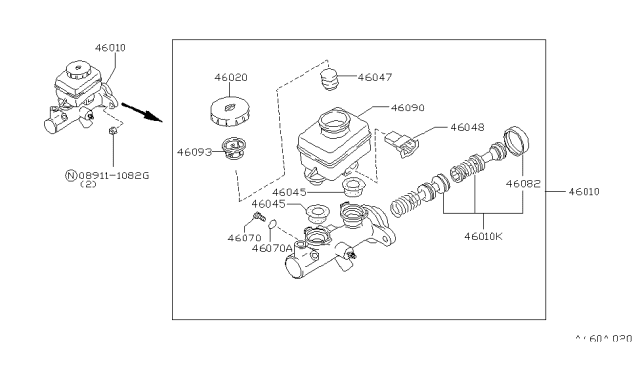 2002 Nissan Pathfinder Brake Master Cylinder - Diagram 2