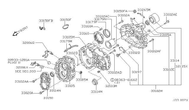 2002 Nissan Pathfinder Transfer Case - Diagram 2