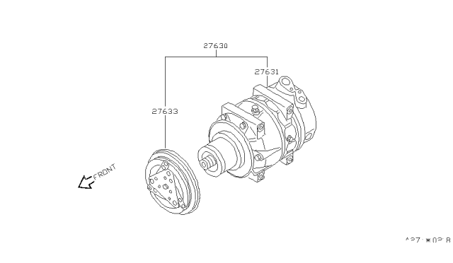 1999 Nissan Pathfinder Compressor Cooler Diagram for 92600-0W005