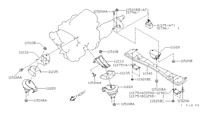 1997 Nissan Pathfinder Engine & Transmission Mounting Diagram 2