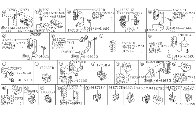 1998 Nissan Pathfinder Clamp Diagram for 46271-1W213