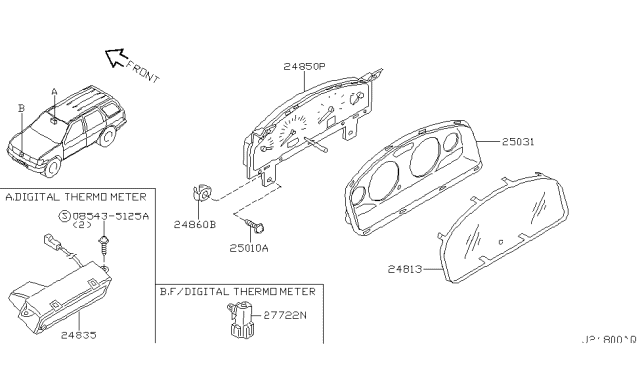 2000 Nissan Pathfinder Instrument Meter & Gauge Diagram 2