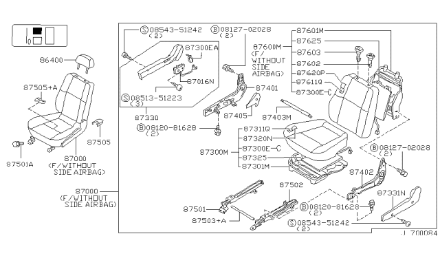 1997 Nissan Pathfinder Front Seat Diagram 4