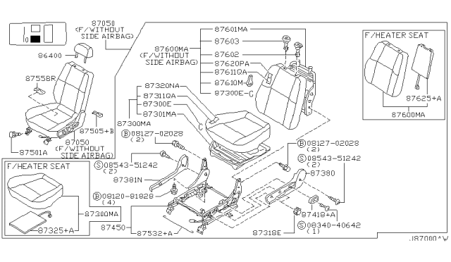2001 Nissan Pathfinder Front Seat Diagram 4