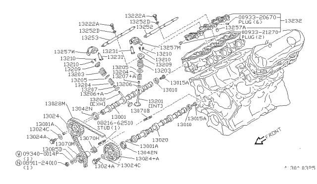 1996 Nissan Pathfinder Camshaft & Valve Mechanism Diagram