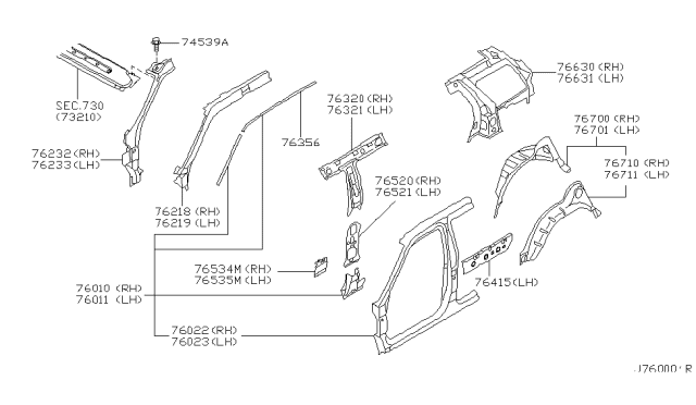 2000 Nissan Pathfinder Body Side Panel Diagram 1