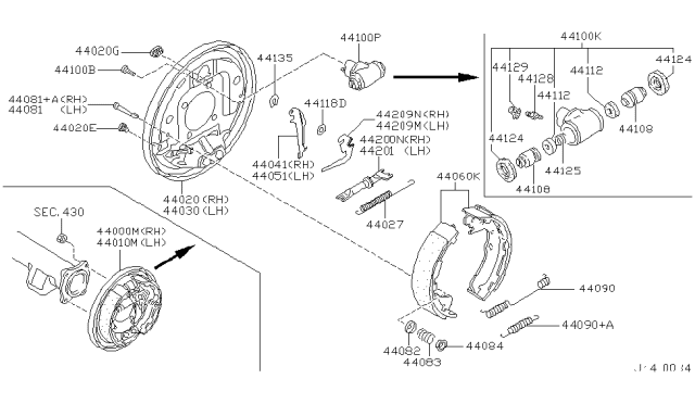 2004 Nissan Pathfinder Screw BLEEDER Diagram for 44128-72B10