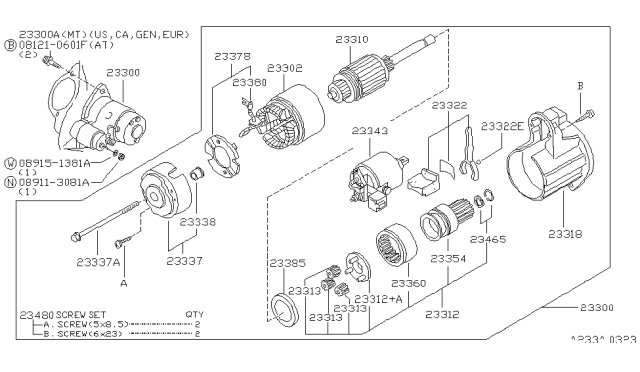 2003 Nissan Pathfinder Brush-Plus Diagram for 23380-9E010