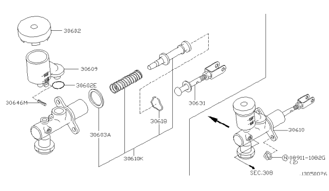 2002 Nissan Pathfinder Clutch Master Cylinder Diagram 2
