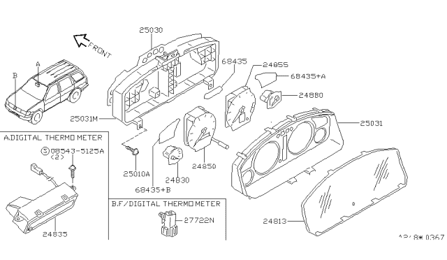 1998 Nissan Pathfinder Instrument Meter & Gauge Diagram 2