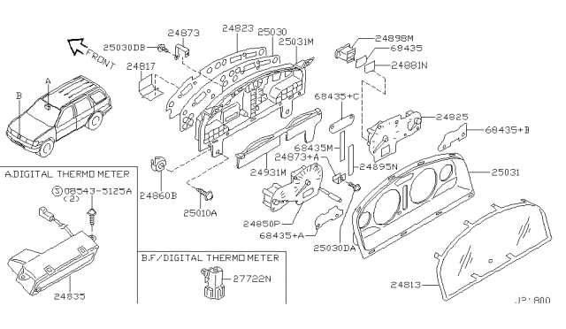 2003 Nissan Pathfinder Instrument Meter & Gauge Diagram 3